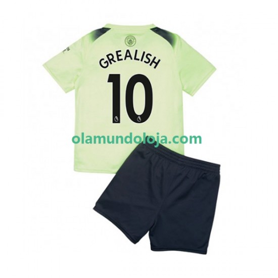 Camisola Manchester City Grealish 10 Criança Equipamento Terceiro 2022-2023 Manga Curta